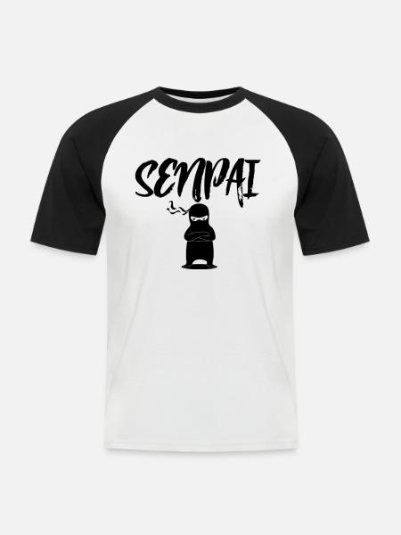 senpai - Men's Baseball T-Shirt - white/black