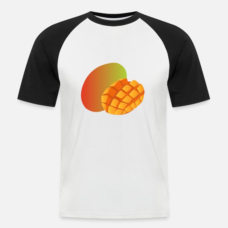 Mango Geschenkidee - Männer Baseball-T-Shirt - Weiß/Schwarz