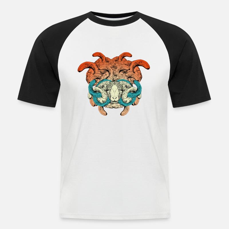 Khnum - Männer Baseball-T-Shirt - Weiß/Schwarz