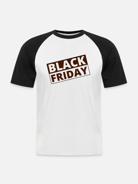 Black Friday - Männer Baseball-T-Shirt - Weiß/Schwarz
