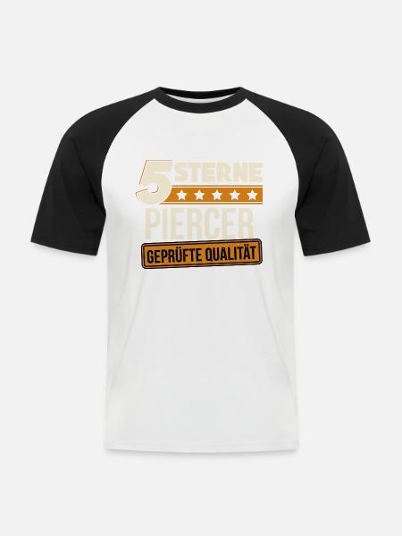 Piercer Piercing Piercen Geschenk - Männer Baseball-T-Shirt - Weiß/Schwarz