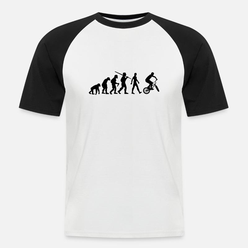 BMX Evolution BMX Rad - Männer Baseball-T-Shirt - Weiß/Schwarz