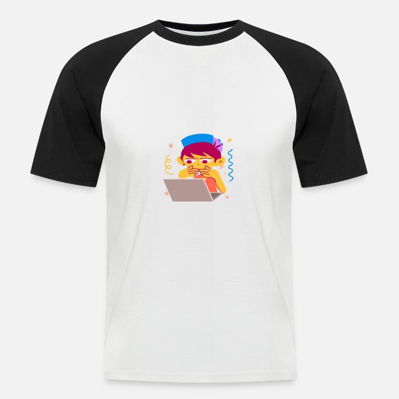 Programmeur codeur de codage - T-shirt baseball manches courtes Homme - blanc/noir