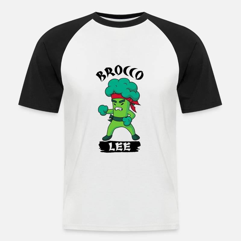 Brocco Lee Broccoli Meme - Männer Baseball-T-Shirt - Weiß/Schwarz