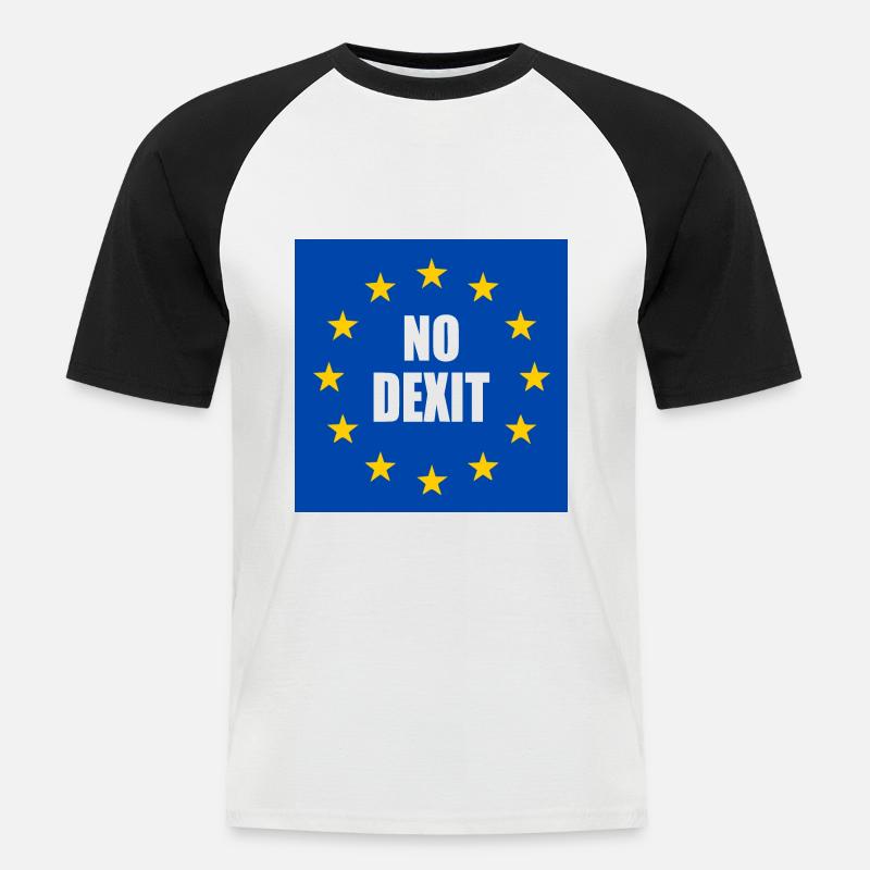 No dexit - Männer Baseball-T-Shirt - Weiß/Schwarz
