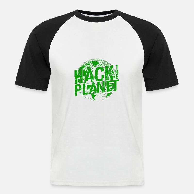 Hack the Planet Software Developer - - Men's Baseball T-Shirt - white/black