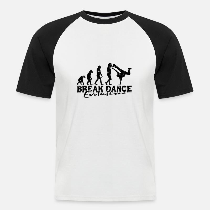 Break Dance Evolution - break dance - Men's Baseball T-Shirt - white/black