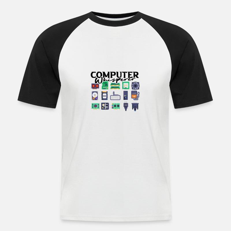 Computer Whisperer - data analyst - Men's Baseball T-Shirt - white/black