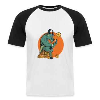 Verliebte Minotaurus Farben Geschenk Bestseller - Männer Baseball-T-Shirt - Weiß/Schwarz - Vorne - Nik (191cm)