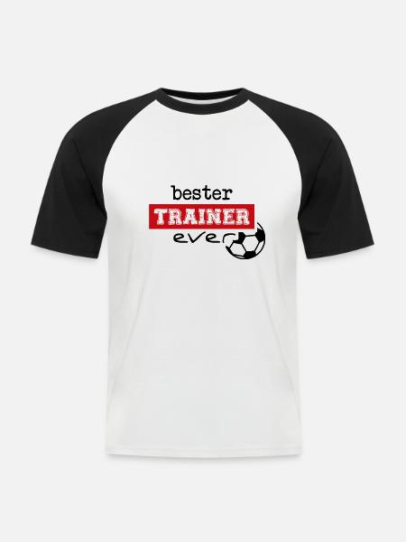 Bester Trainer ever - Männer Baseball-T-Shirt - Weiß/Schwarz