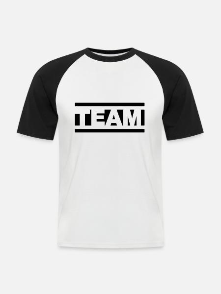 Team - Männer Baseball-T-Shirt - Weiß/Schwarz
