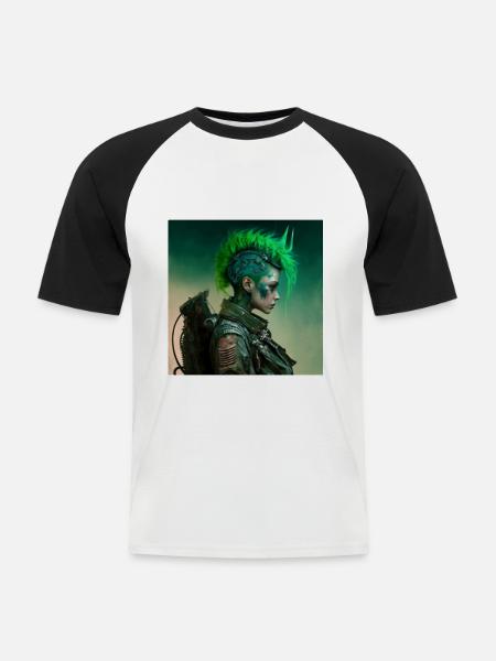 Mädchen aus der Zukunft - Männer Baseball-T-Shirt - Weiß/Schwarz