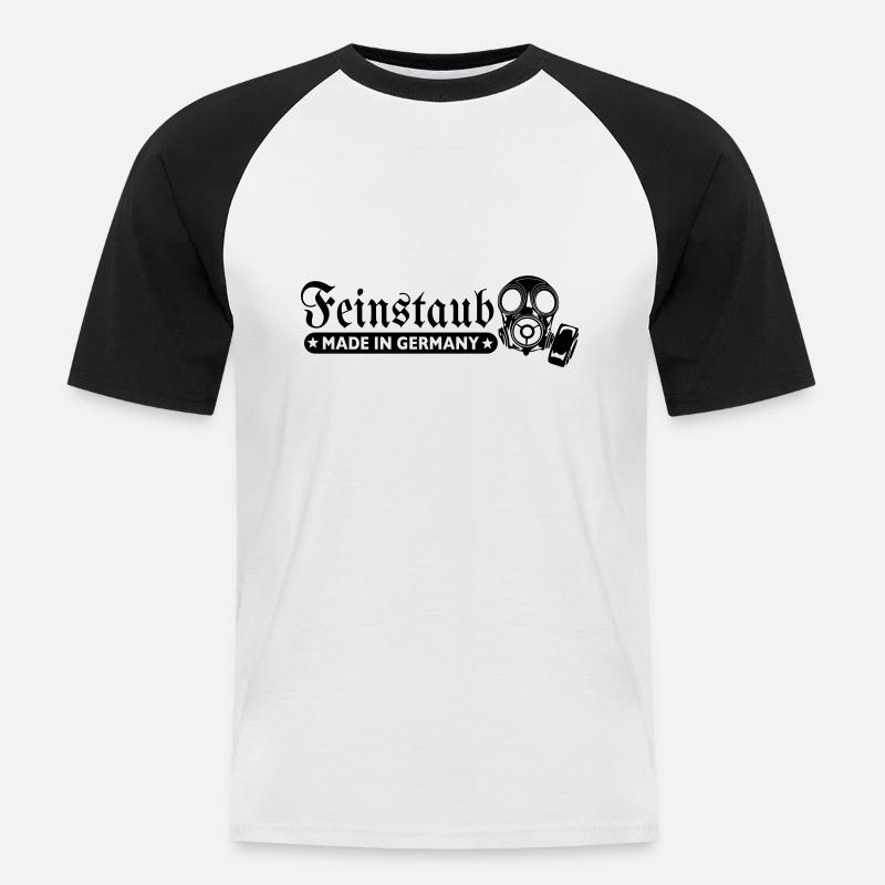 Feinstaub Made in Germany - Männer Baseball-T-Shirt - Weiß/Schwarz