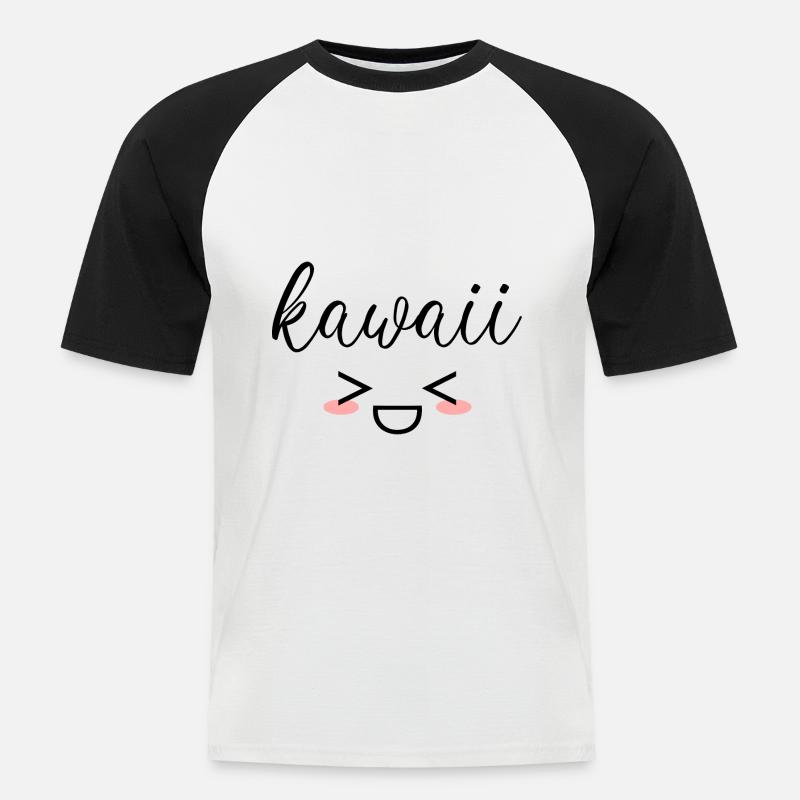 Kawaii - Men's Baseball T-Shirt - white/black