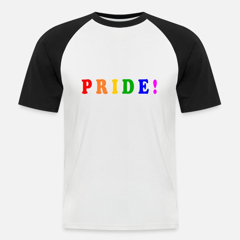 Pride - Miesten lyhythihainen baseballpaita - valkoinen/musta