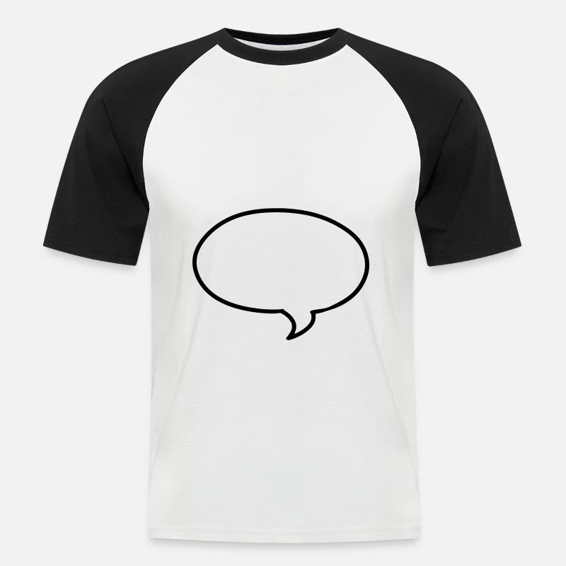 Sprechblase Speech bubble bulle - Männer Baseball-T-Shirt - Weiß/Schwarz