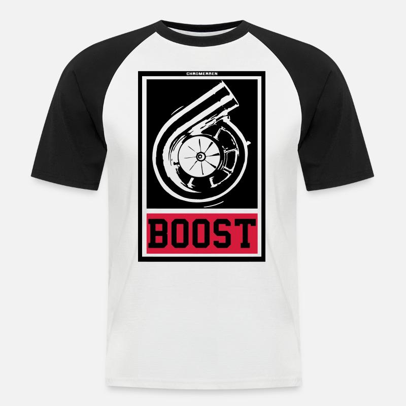 BOOST - Männer Baseball-T-Shirt - Weiß/Schwarz