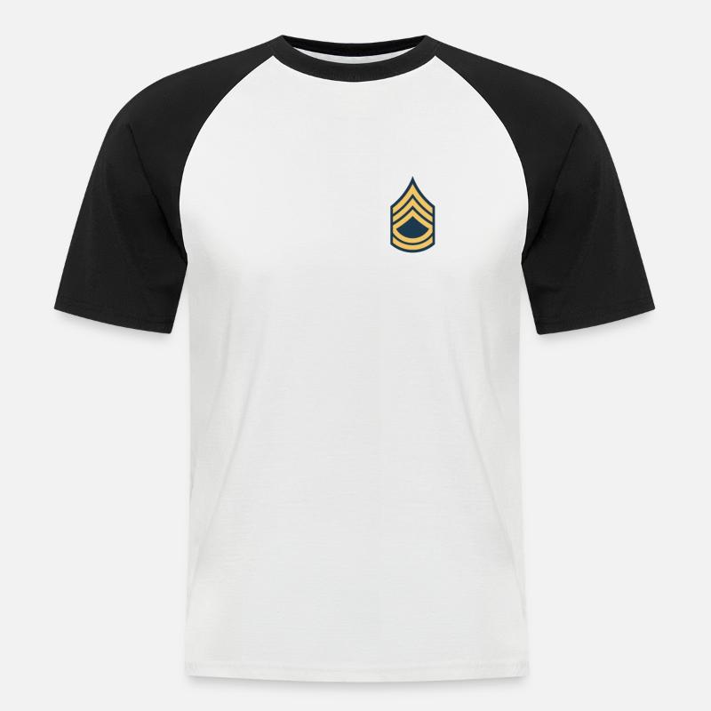 US Army Sergeant First Class OR7-E7 - Men's Baseball T-Shirt - white/black