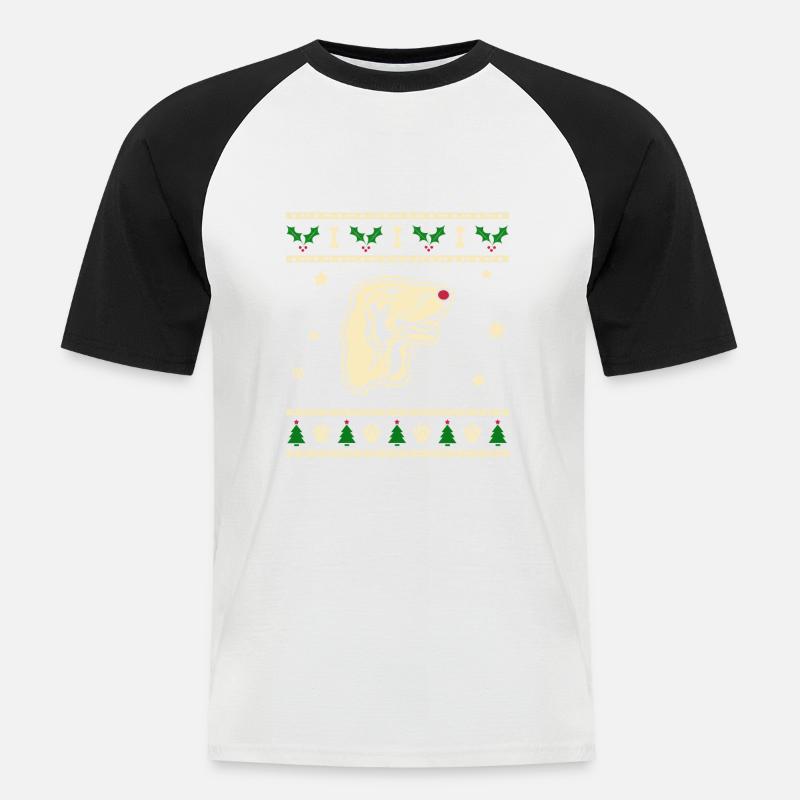 Irish Setter Weihnachtsgeschenk - Männer Baseball-T-Shirt - Weiß/Schwarz