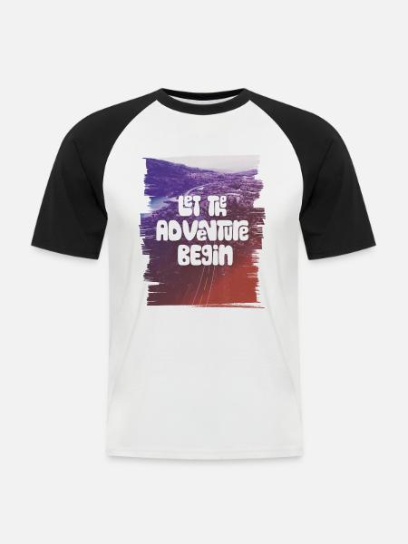 Let The Adventure Begin - Men's Baseball T-Shirt - white/black