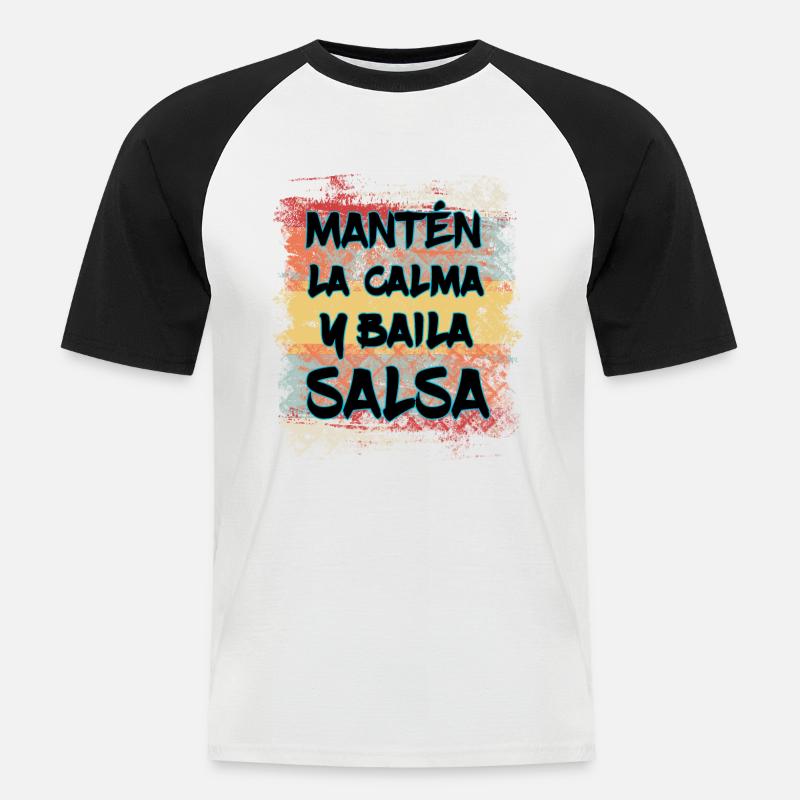 Dance Salsa - Salsa Tanz Geschenk - Männer Baseball-T-Shirt - Weiß/Schwarz