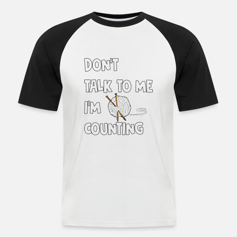 Stricken, Abzählen, Fun - Männer Baseball-T-Shirt - Weiß/Schwarz