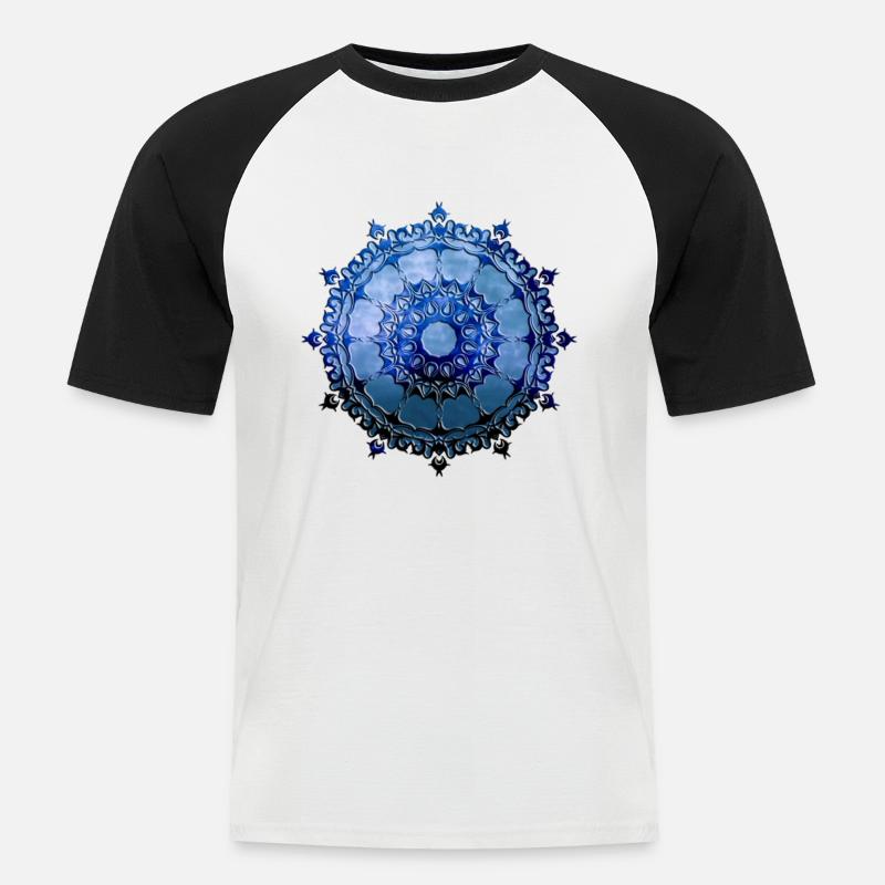 CELTIC MANDALA - Männer Baseball-T-Shirt - Weiß/Schwarz