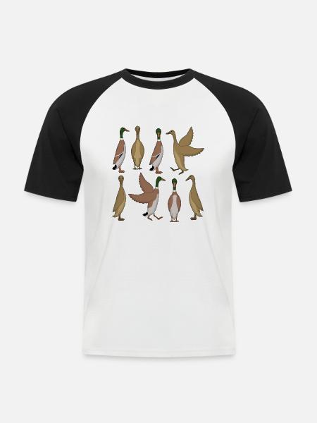 Running duck selection - Men's Baseball T-Shirt - white/black