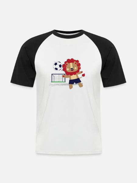 T-shirt Lion Football - Men's Baseball T-Shirt - white/black