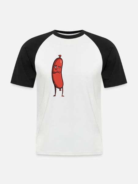 I´m the Wurst - Männer Baseball-T-Shirt - Weiß/Schwarz