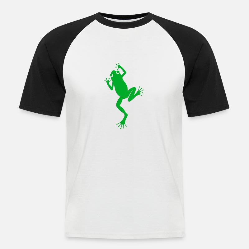 Frosch - Männer Baseball-T-Shirt - Weiß/Schwarz