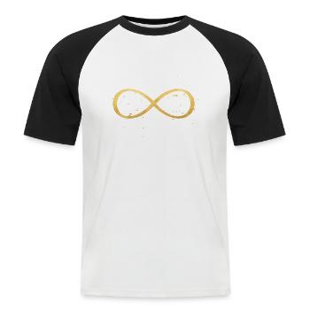 Unendlichkeits Zeichen Symbol Zeichen Liebe - Männer Baseball-T-Shirt - Weiß/Schwarz - Vorne - Nik (191cm)