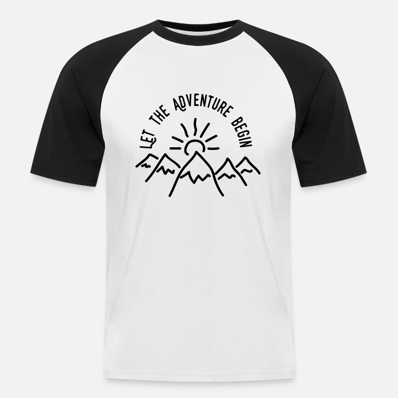 AD Let the Adventure Begin - Männer Baseball-T-Shirt - Weiß/Schwarz