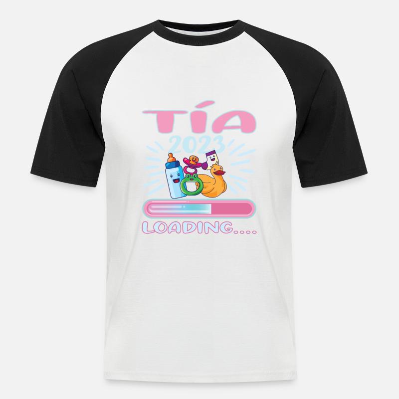 Tía 2023 Loading Tía - Männer Baseball-T-Shirt - Weiß/Schwarz
