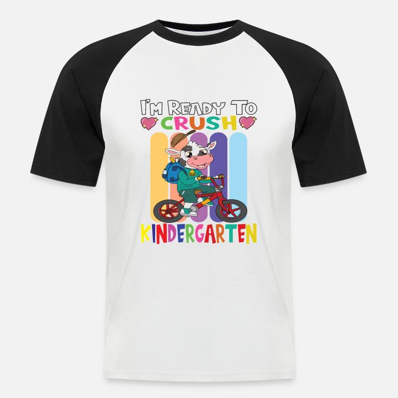 Kindergartenkind Kindergarten Geschenk - Männer Baseball-T-Shirt - Weiß/Schwarz