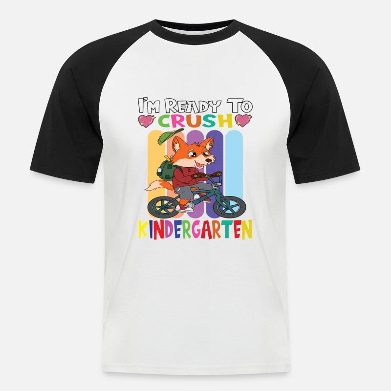 Kindergartenkind Kindergarten Geschenk - Männer Baseball-T-Shirt - Weiß/Schwarz