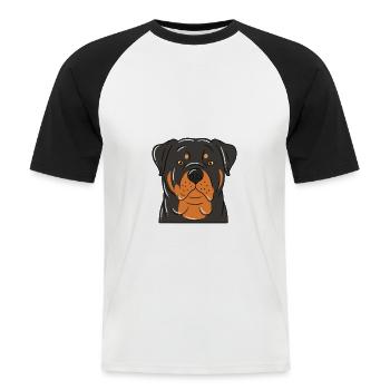 I'm Already Captivated By My Rottweiler - Men's Baseball T-Shirt - white/black - Front - Nik (191cm)