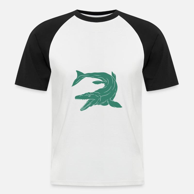 I Just Really Like Mosasaurus - Männer Baseball-T-Shirt - Weiß/Schwarz