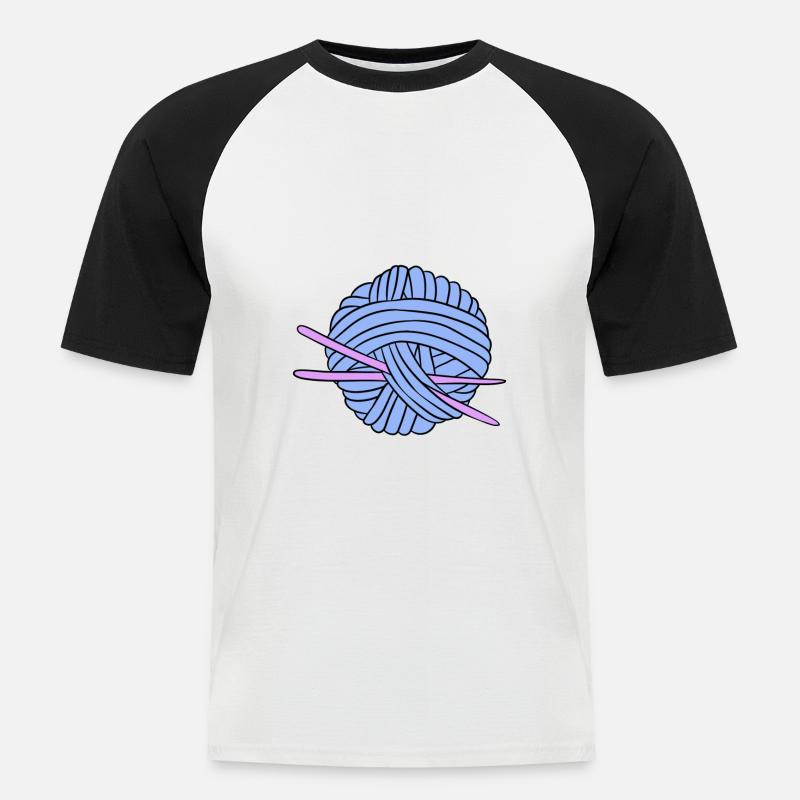 I'd Rather Be Knitting - Männer Baseball-T-Shirt - Weiß/Schwarz