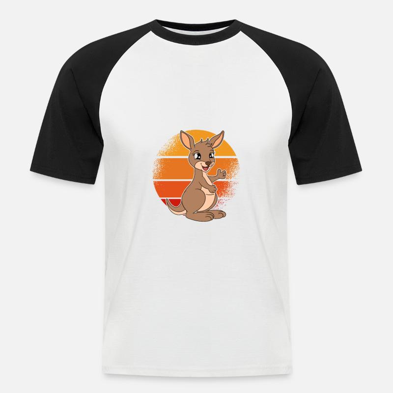 Wallaby Better Than Therapy - Männer Baseball-T-Shirt - Weiß/Schwarz