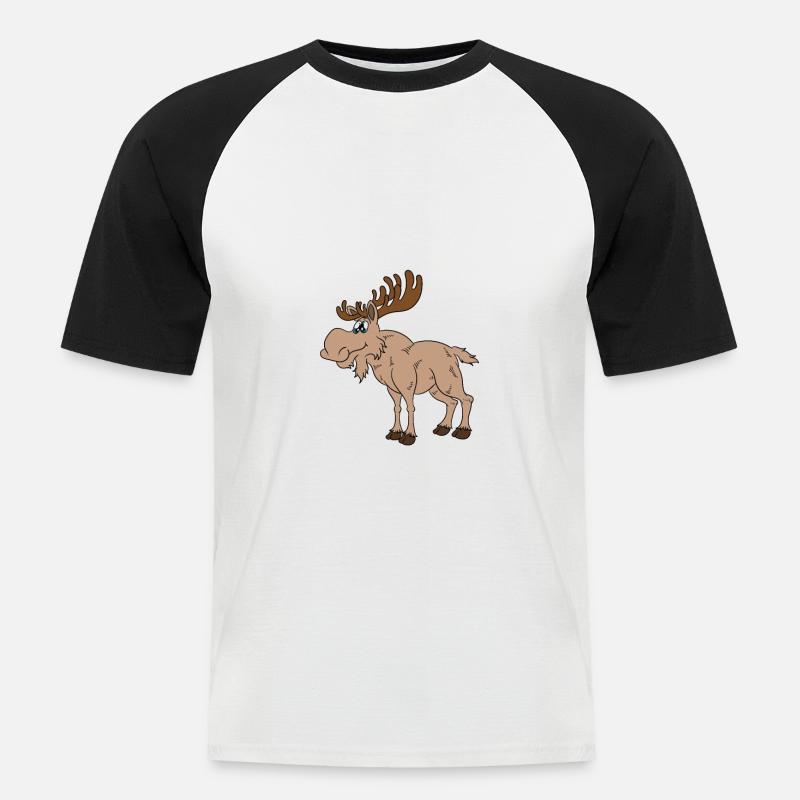 I'd Rather Ride My Moose - Männer Baseball-T-Shirt - Weiß/Schwarz