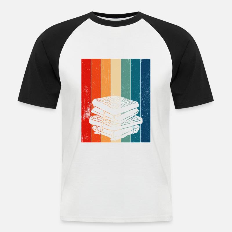 Waffle making waffle maker - Men's Baseball T-Shirt - white/black