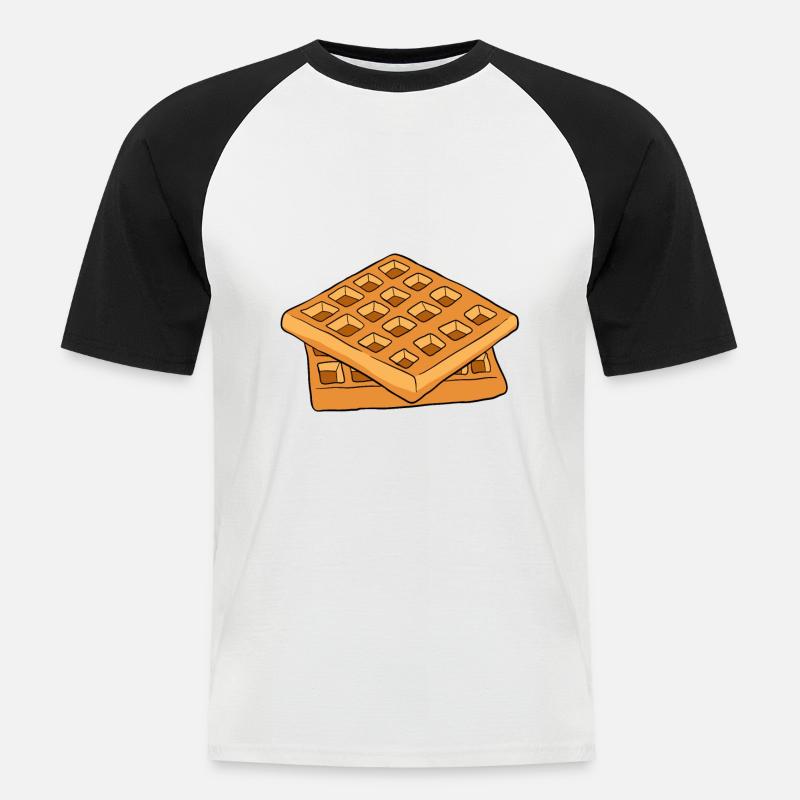 Waffle making waffle maker - Men's Baseball T-Shirt - white/black