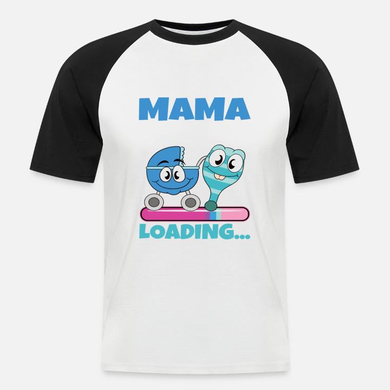 Mama 2024 werdende Mutter Schwangerschaft - Männer Baseball-T-Shirt - Weiß/Schwarz