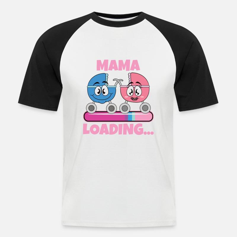 Mama 2024 werdende Mutter Schwangerschaft - Männer Baseball-T-Shirt - Weiß/Schwarz