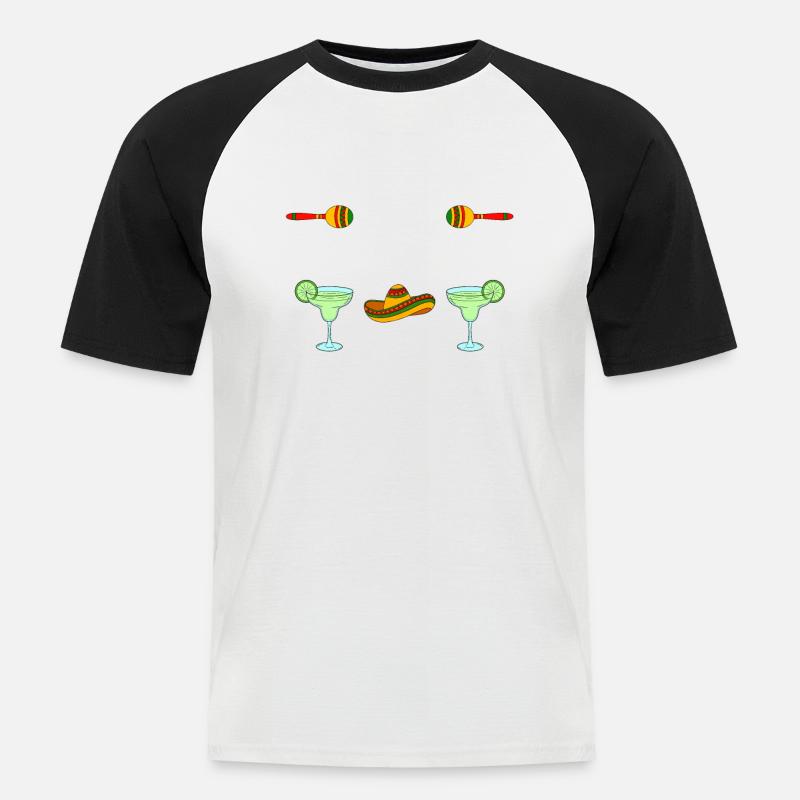 Cinco de Mayo - Männer Baseball-T-Shirt - Weiß/Schwarz