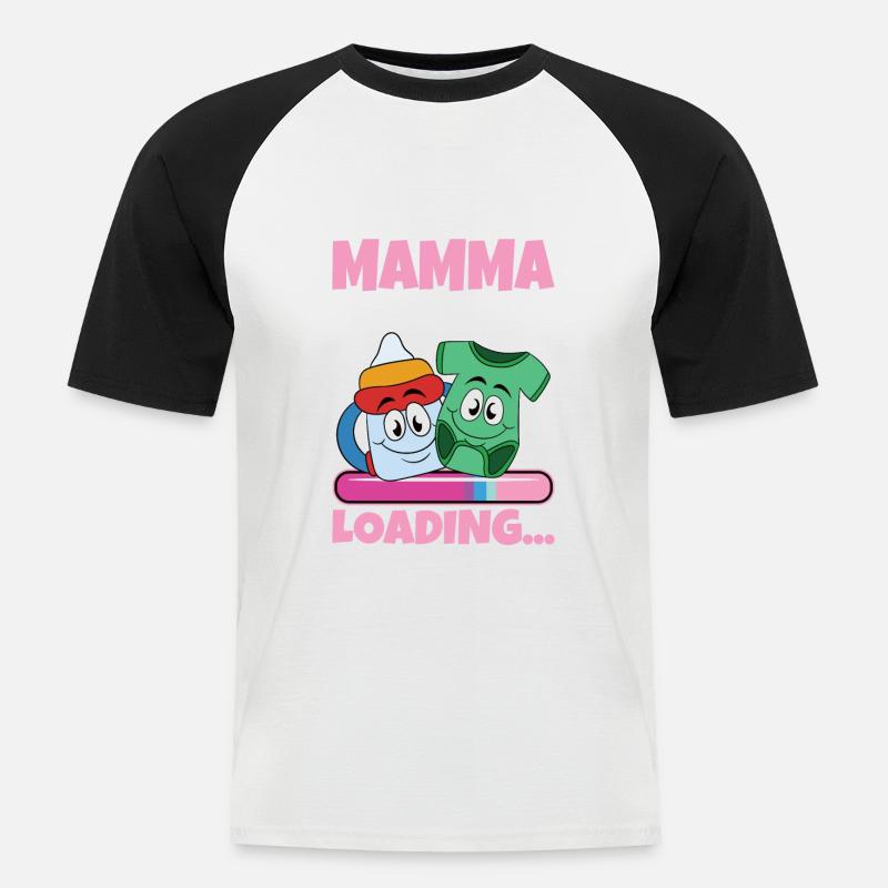 Super Mamma 2024 Loading - Männer Baseball-T-Shirt - Weiß/Schwarz