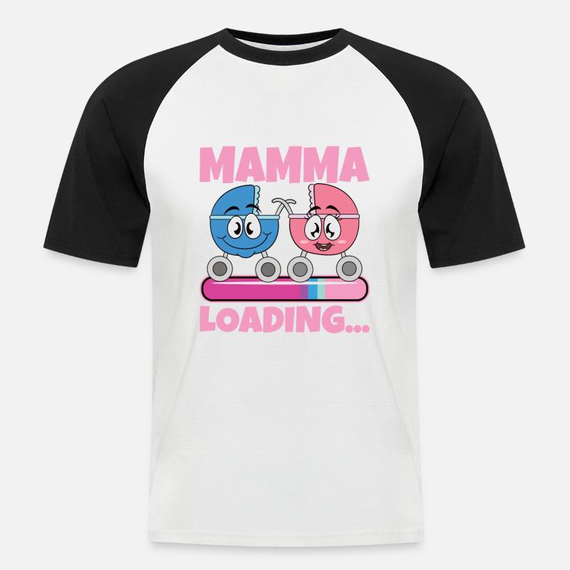 Super Mamma 2024 Loading - Männer Baseball-T-Shirt - Weiß/Schwarz