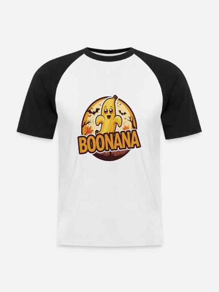 Halloween Boonana Halloween Geist - Männer Baseball-T-Shirt - Weiß/Schwarz