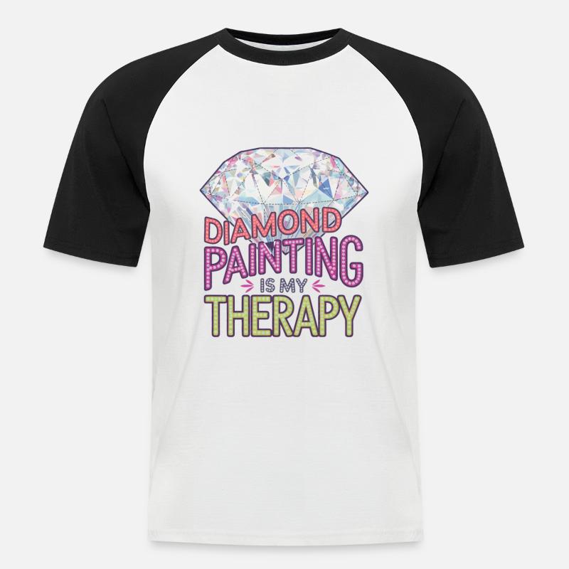 Diamond Painting Diamond Painter - Männer Baseball-T-Shirt - Weiß/Schwarz